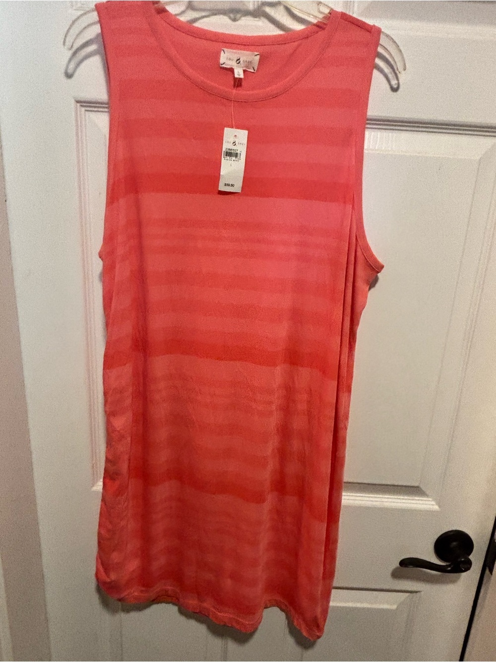 Lou & Grey Sleeveless Coral Striped Shift Dress NWT